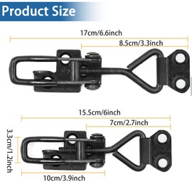 4Pack Adjustable Black Toggle Clamp Latch,(4003) Heavy Duty 1320 lbs Capacity Toggle Latch & Quick Release Metal Pull Latches, Easy to Install for Trunk Jig Smoker Door Tool Boxes