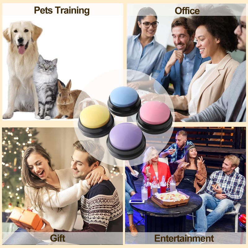 Voice Recording Button, Dog Buttons for Communication Pet Training Buzzer,