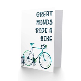 Great Minds Ride A Bike - Cycling Sealed Greeting Card Plus Envelope Blank inside