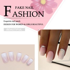 Ballarina Glossy Fake Nails Acrylic False Nails for Women and Girls Pack of 24