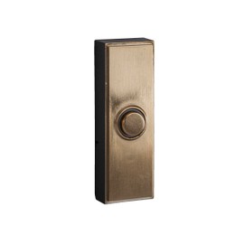 Craftmade PB5011-SB Surface Mount Rectangular Lighted LED Door Bell Push Button, 3" H x 1"W, Satin Brass