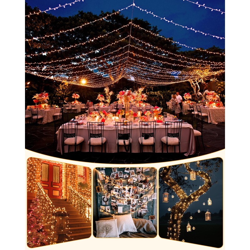 Brightown 2 Pack Solar String Lights for Outside, 92Ft 240