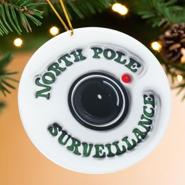 (Flat 2D Acrylic) North Pole Surveillance Ornament 2024, Santa Camera Kids, Camera Lens for Santa Cam, Little Elf, Reindeer Camera Lens, Early for Kids, Funny Ornament for Kids