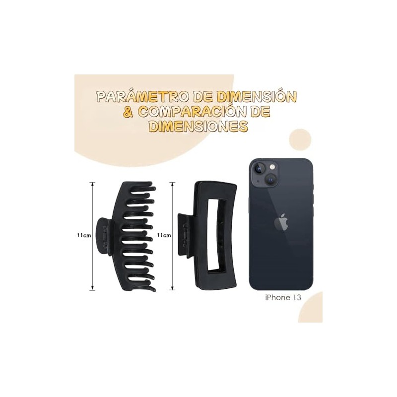 8 Piezas Pinzas para Cabello Rectangulares, Multicolor (Pack 2)