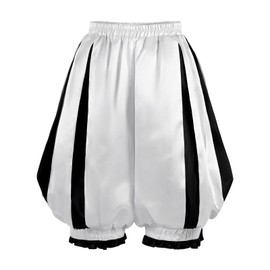 Nuoqi - Pantalones cortos de payaso para mujer, color negro y blanco, Negro Blanco, Large