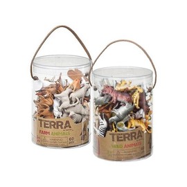 SSG Terra 60-Piece Livestock Tubes + 60-Piece Predator Tubes Animal Models Natural Science Learning Toy / ssg테라 가축튜브60피스+맹수튜브60피스 동물모형 자연과학 학습장난감