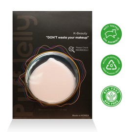 COSRAMY Premium Peach Silicone Cosmetic Puff- Easily Washable Blender for Foundation, BB Cream, Concealer, Sunscreen, Makeup Base, Blusher, Easy Clean. Microcell Surface Powder Puff