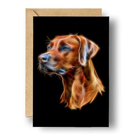 Fractal Artworks Rhodesian Ridgeback Greeting Card with Fractal Art Design. Blank Inside