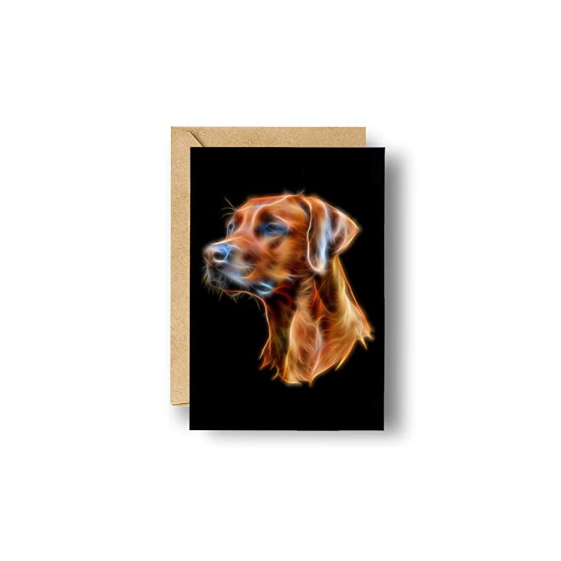 Fractal Artworks Rhodesian Ridgeback Greeting Card with Fractal Art Design.