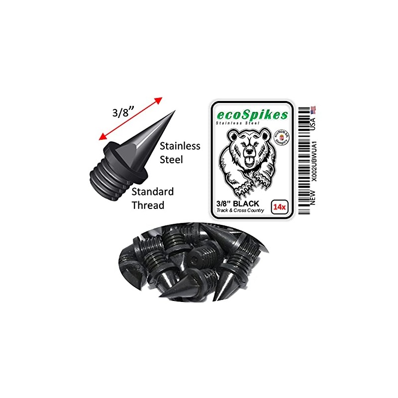 ecoSpikes 3/8 inch (9 mm) Black Steel Track and Cross