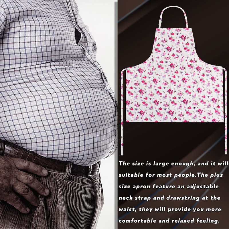 LOLOMLO Oversize Canvas Cotton Apron, Extra Large Aprons with 2