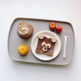 Nineware Modern Reversible Serving Tray with Handle – 19x11 Two-Way Durable Tray for Coffee Table, Living Room, Bathroom, Work Space, Breakfast or Brunch, Made in Korea (Grey)