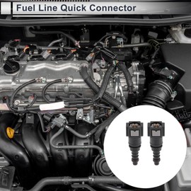 FUELHOOD 15/64" Fuel Line Quick Connector ID Hose for 5/16" SAE Male Connector Straight Push-On Connector Seal Fittings Plastic Black Grey 2 Pcs