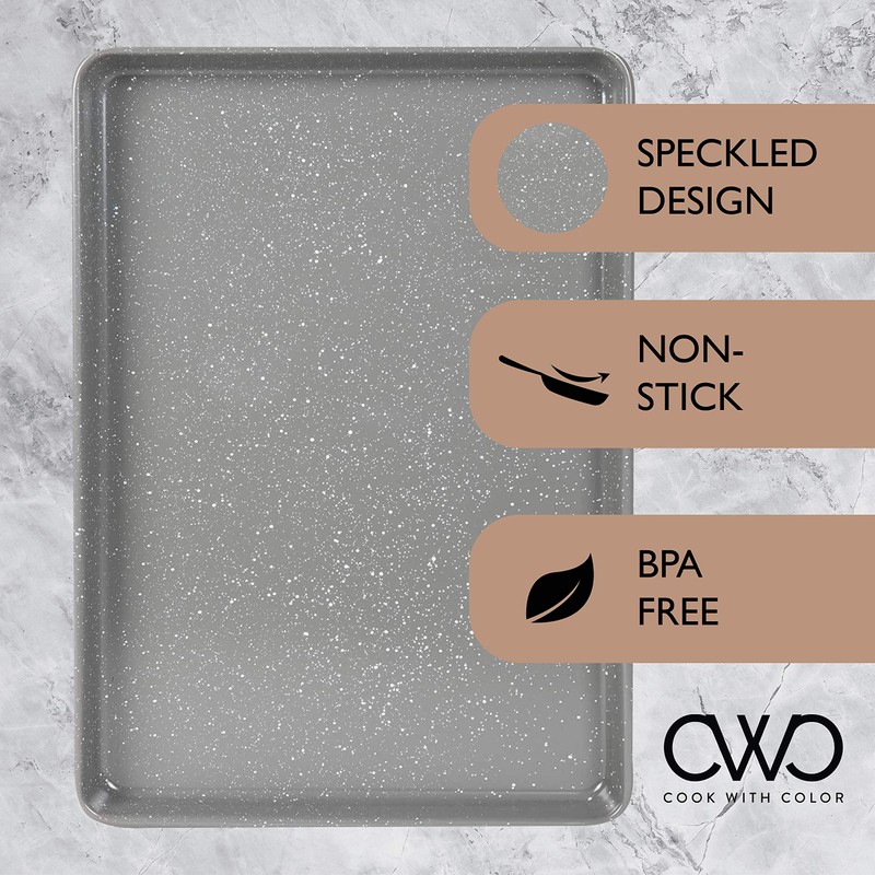 COOK WITH COLOR Bakeware Non Stick Baking Sheet, Gray, 9x13