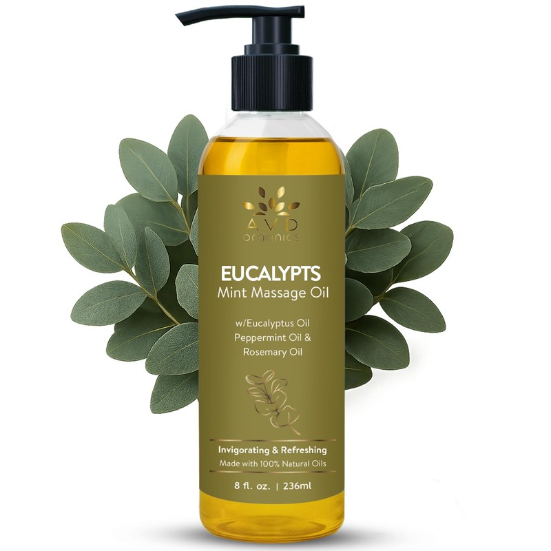 AVD Organics Eucalyptus Mint Massage Oil 236ml – Refreshing &