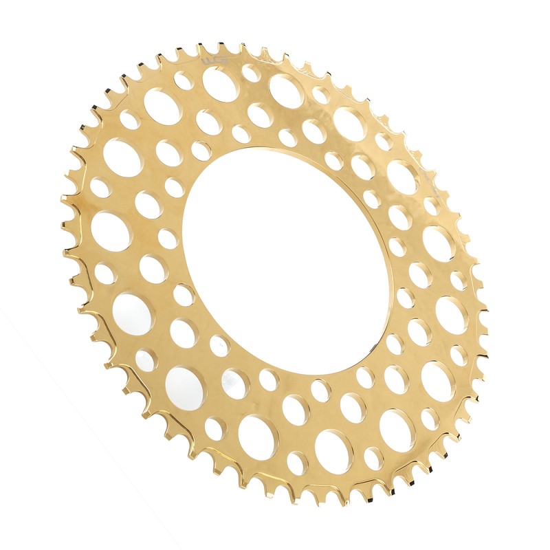 Folding Bicycle Chainwheel Smooth Fastness AntiCorrosion Wearproof Bike Chainring(Titanium Gold