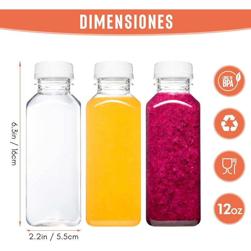 U Chef Set de 6 Botellas de Plástico de 12