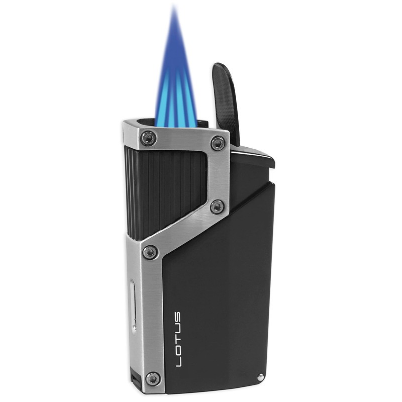 Lotus Czar Cigar Lighter with Quad Pinpoint Torch Flames, Single