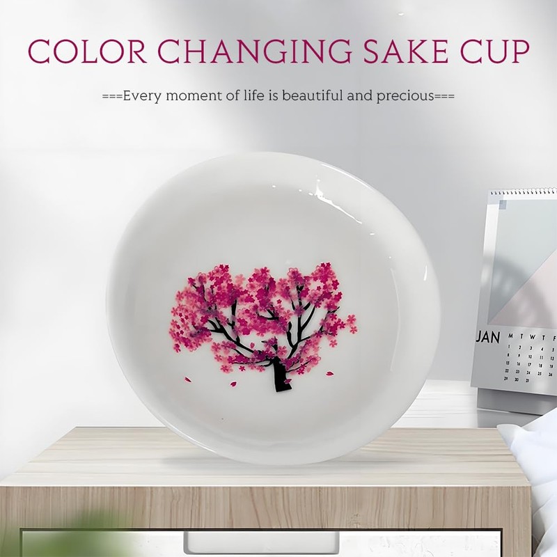 Glomora Cold&Hot Temperature Two-way Color Changing Sakura Sake Cup, Japanese