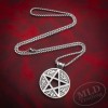 MLD Trading Pentagram Pentacle Pendant Necklace on 23” Box Chain
