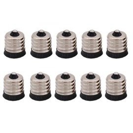E17 to E12 Socket Adapter Converter,Intermediate E17 Base Convert to Candelabra E12 Base,Black Lamp Holder (10)