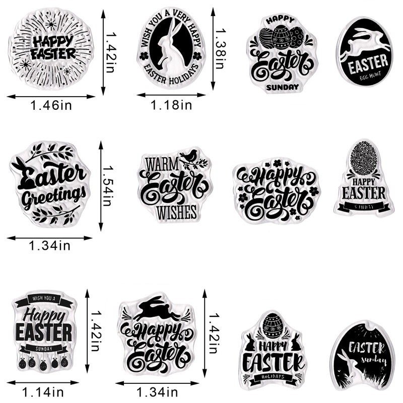 Easter Words Clear Rubber Stamps for Card Making Decorative Easter