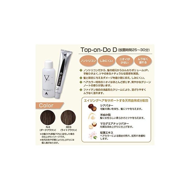 Phiten Top-on-Do D (Gray Hair Dye) BE6 (Light Brown) x