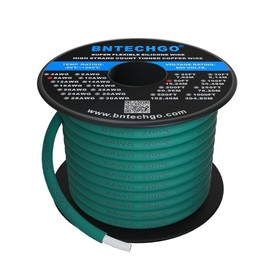BNTECHGO 8 Gauge Silicone Wire Spool 50 ft Green Flexible 8 AWG Stranded Tinned Copper Wire