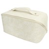 Makeup Cosmetic Bag Large Capacity Embossed Pattern Multifunctional Divider PU
