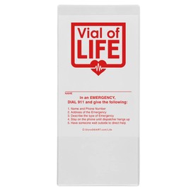 StoreSMART - Vial of Life PRO Medical Info Pocket - Magnetic Back - 25-Pack - for Refrigerator, Locker, Filing cabinets - LP4X9SW-25