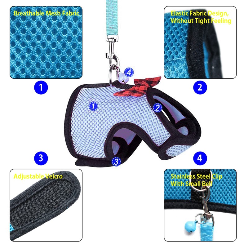 Rypet Guinea Pig Harness and Leash - Soft Mesh Small