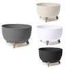 MELTOM Flower Pot with Feet Plastic Bowl with Insert, Colour: