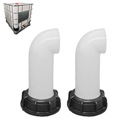 Pack of 2 IBC drain nozzles, IBC water tank accessories, IBC outlet nozzle, 60 mm, for IBC tote tank (white)