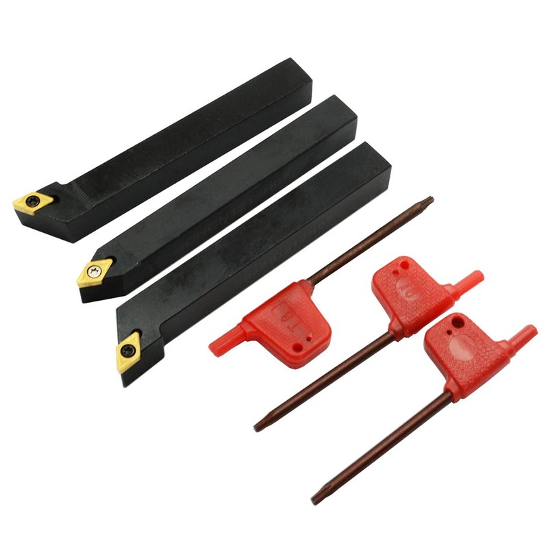 ASZLBYM 3PCS 1/2" CNC Lathe Carbide Turning Tools Indexable Holder
