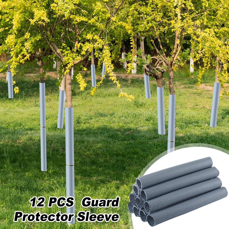 Nuenen 12 Pcs Corrugated Tree Guards, Long 15.75 Inch Diameter