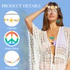 6PCS Hippie Costume Accessories Set, 60s70s Retro Hippie Glasses Peace
