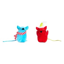 Set Juguetes Ratoncitos Navideños Con Catnip Para Gato 2pz