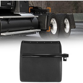Right Quarter Fenders for Semi Truck, 24" x 24" Black Plastic Quarter Fenders Set with Tube Bracket and Mounting Hardware, Fit for Freightliner, Kenworth, Volvo, Peterbilt