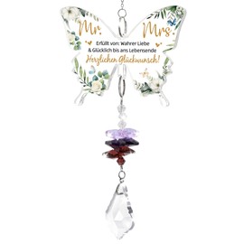 PRSTENLY Wedding Gift, Wedding Gifts for Newlyweds, Butterfly Crystal Suncatcher Gifts for Couples, Mr & Mrs Gifts on Wedding Anniversary, Newlyweds, Wedding Decoration