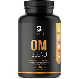 Gaba, Camomila, L-Tirosina, L-Teanina y Vitamina B1. 180 Cpsulas 500 mg. Ingredientes naturales. Om Blend B Life                                      