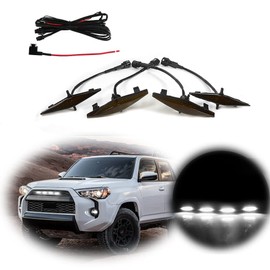 KENRTIR 4pcs Smoked Lens White LED Grille Lights Compatible with 2014-2019 Toyota 4Runner TRD Pro Grille SR5 TRD Off-Road Limited TRO Pro