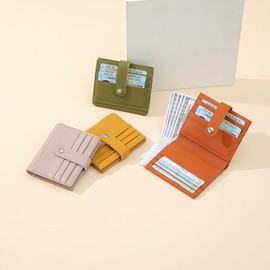 Cartera Mujer de Piel Elegante y Práctica, Billetera Mujer Plegable con Múltiples Compartimentos, Monedero Bifold para Tarjetas (naranja)