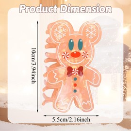 Christmas Hair Clips Gingerbread Man Hair Claw Clips Large Cute Claw Clip Snowflake Candy Design Xmas Hair Jaw Clamp Woman Girls Hair Accessories for Christmas Party（01）
