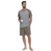 MLXSJ Mens Pajama Set Summer Pjs Sleepwear Lightweight Short Sleeve