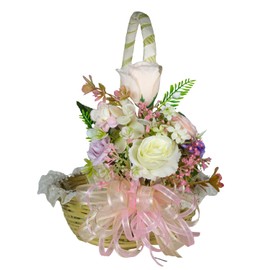 Canasta Recuerdos Pétalos Boda XV PAJE Flores Yesenia Hadas (Rosa)
