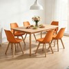 Upholstered Dining Chairs Set of 4 Pu Leather Orange Chairs