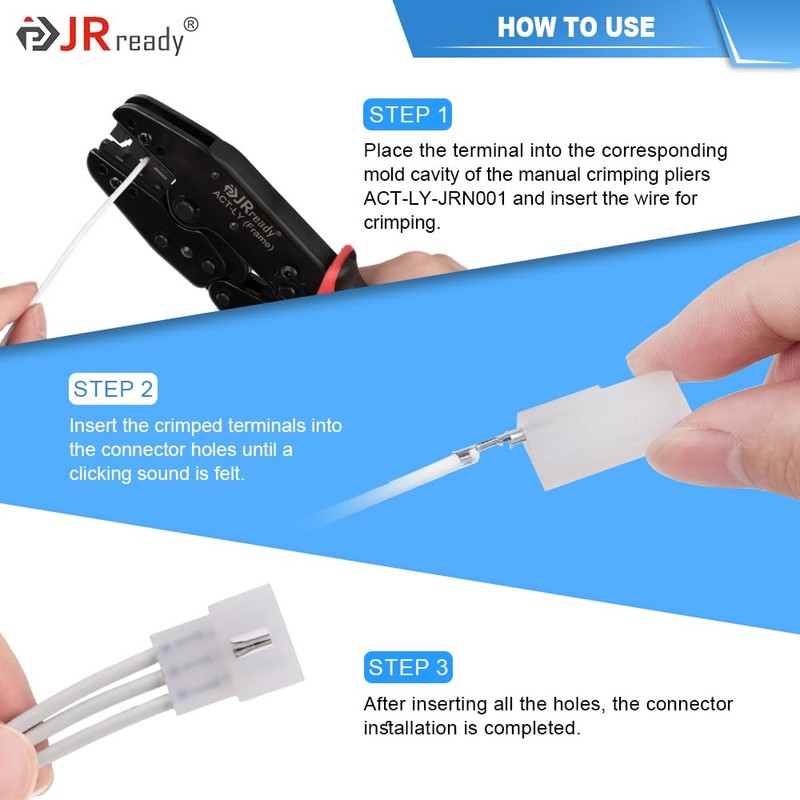 JRready ST6427 Power Connector 6 Pin (5 Matched Sets)，2.13mm Diameter