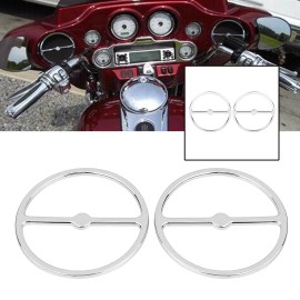 Unbranded Chrome Front Speaker Trim Ring Cover For Harley Electra Tri Glide Ultra Classic