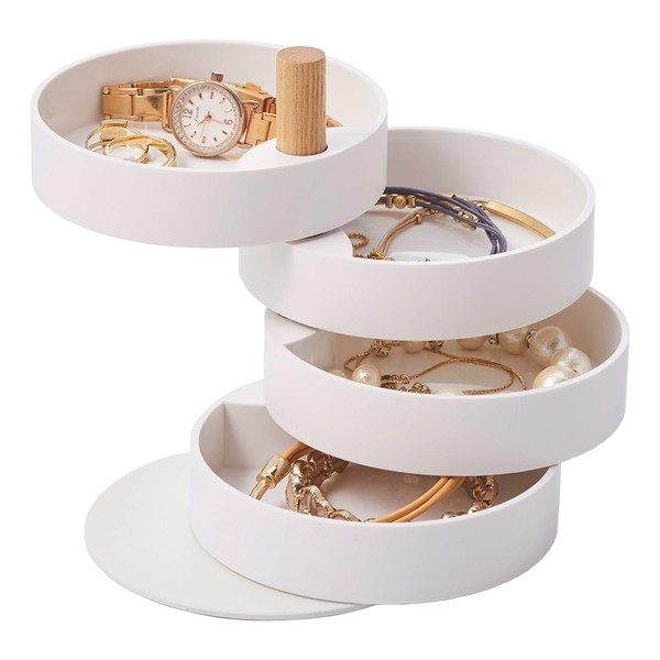 Yamazaki Home Stacked Jewelry Box Plastic + WoodSmallWhite