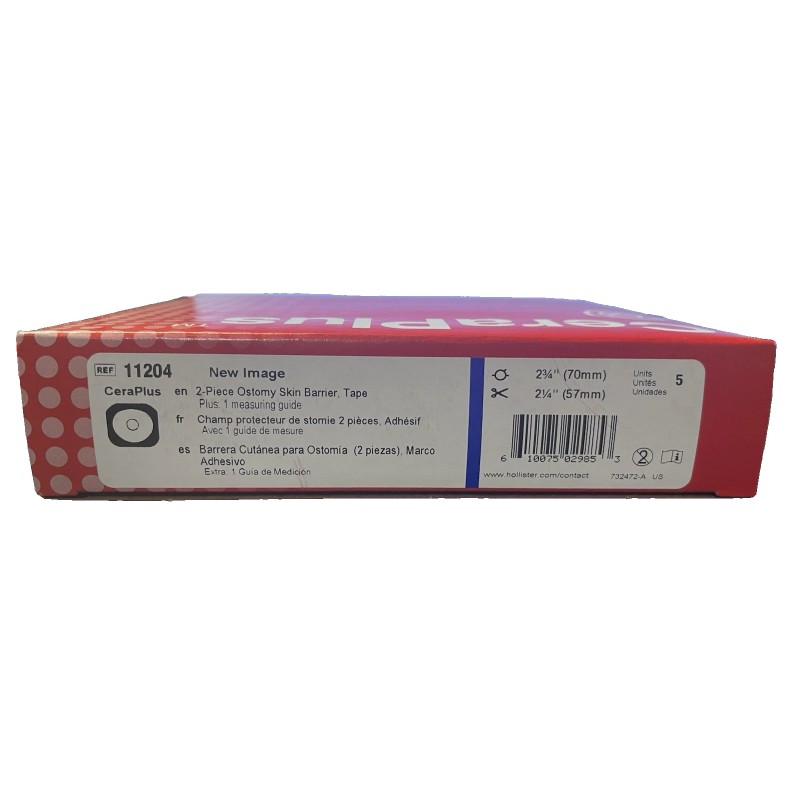 Hollister 11204 CeraPlus 2 Pc Ostomy Skin Barriers 5 Ct